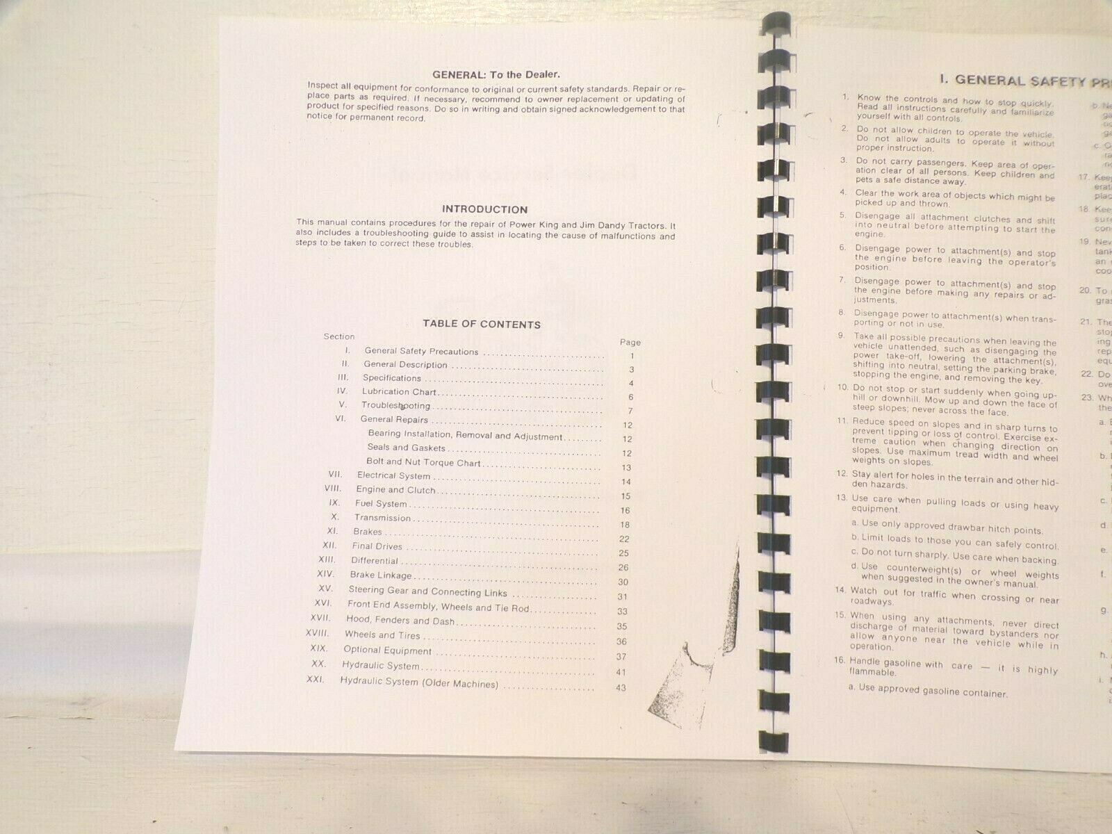 Power King Economy Tractor Dealer Service Manual Covers Power King & Jim Dandy