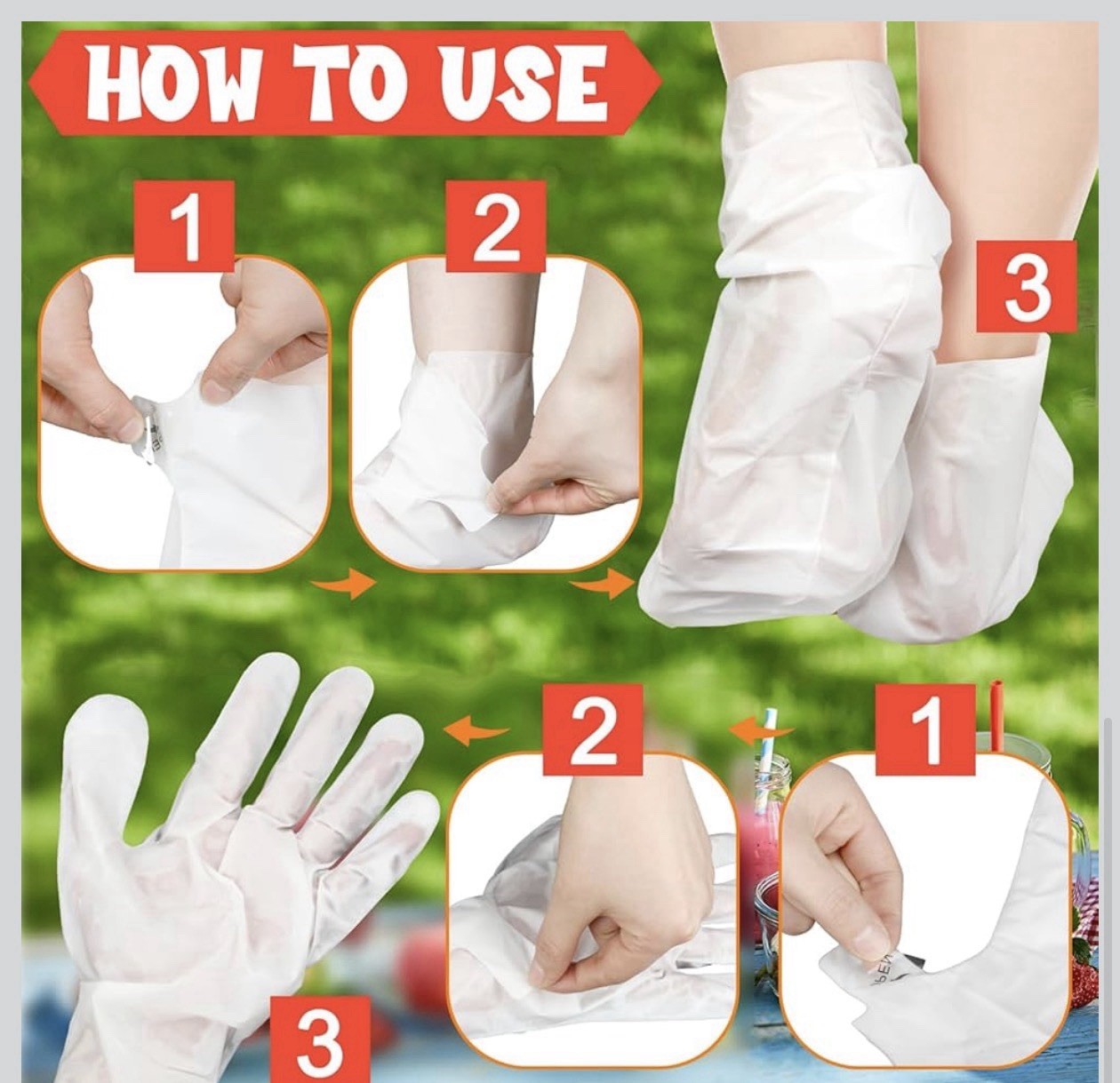 Hydrating & Moisturizing Gloves & Socks Masks Combo 24PCS for Hand and Foot