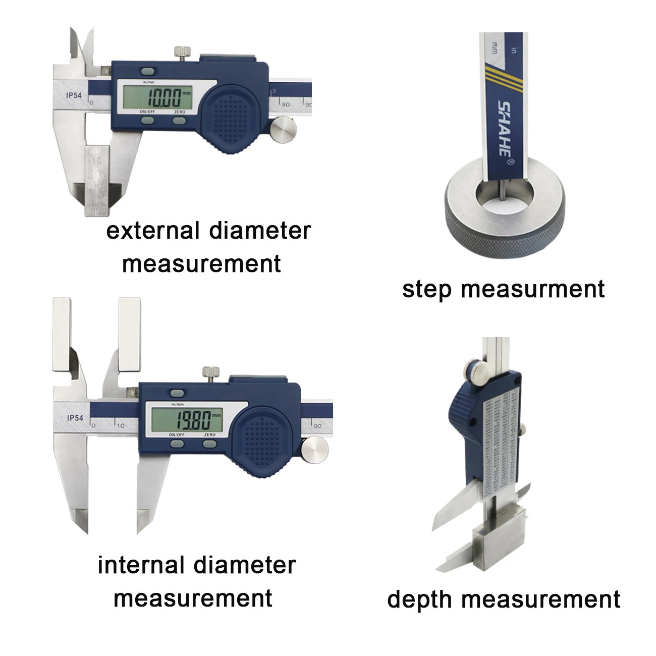 SHAHE Digital Caliper 8 Inch 200mm Hardened Stainless Steel Electronic LCD