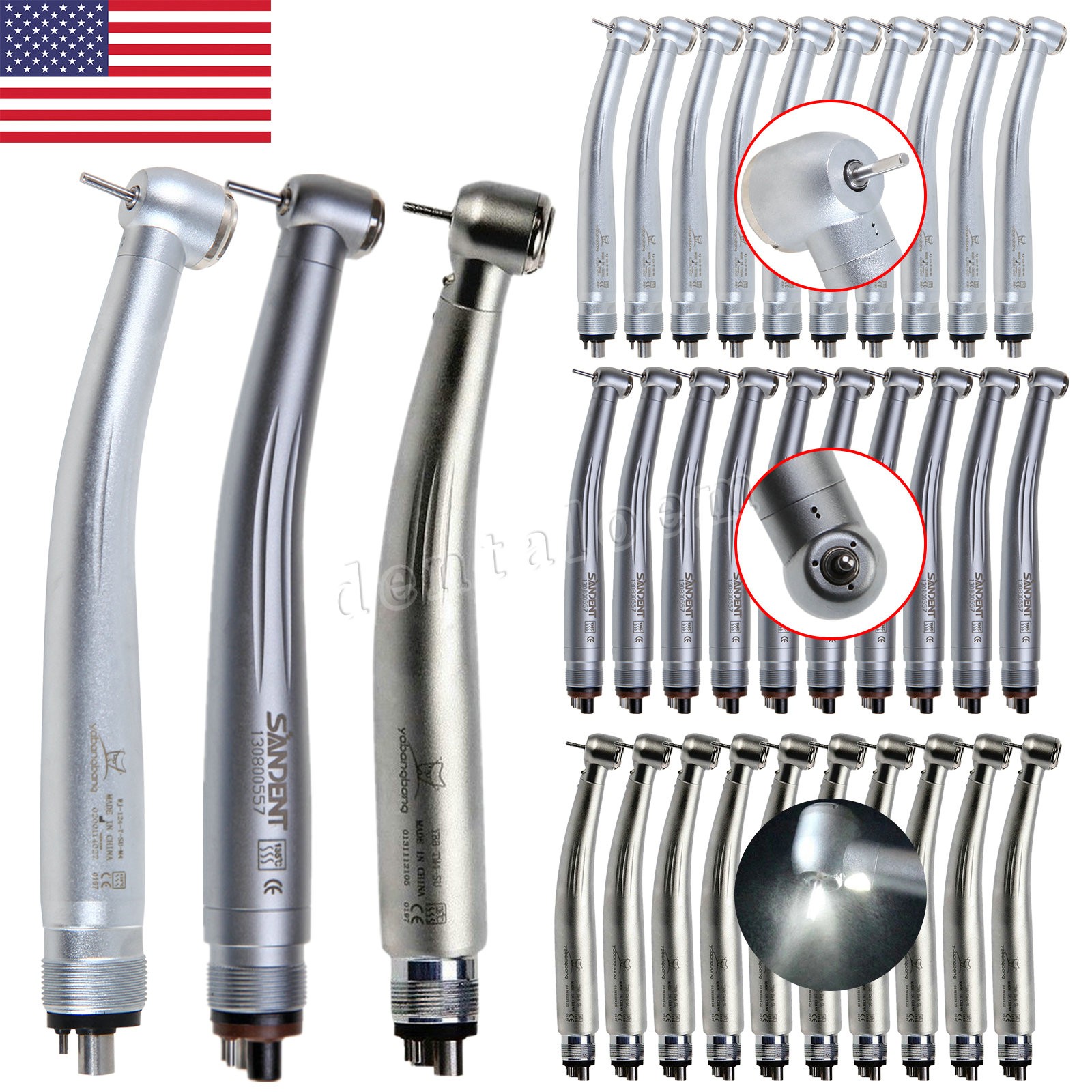 NSK Style Dental High Speed Handpiece (LED E-generator) Push Button Type 2/4Hole