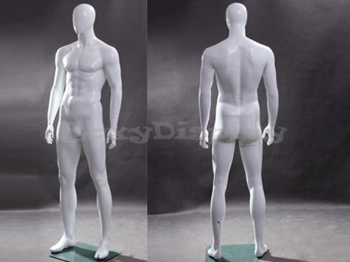 Male Fiberglass Egg Head Mannequin Dress Form Display #MZ-WEN4EG