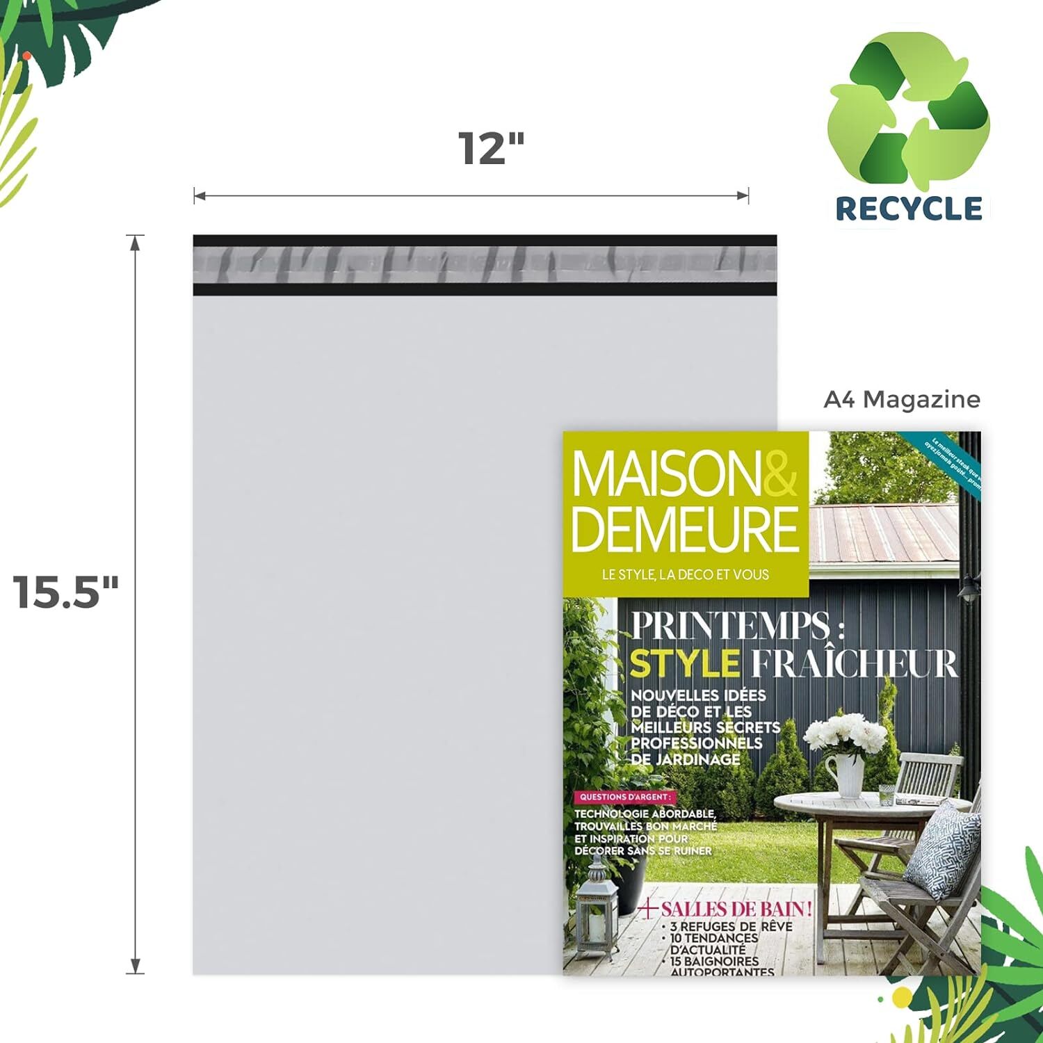 Ultra Heavy Duty 5MIL Poly Mailers Shipping Mailing Poly Bags 12in X 15.5in