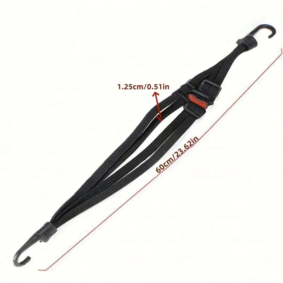 4in1 Elastic Bungee Cords With Hooks For Secure Helmet Bags Motorcycle Cargo Net
