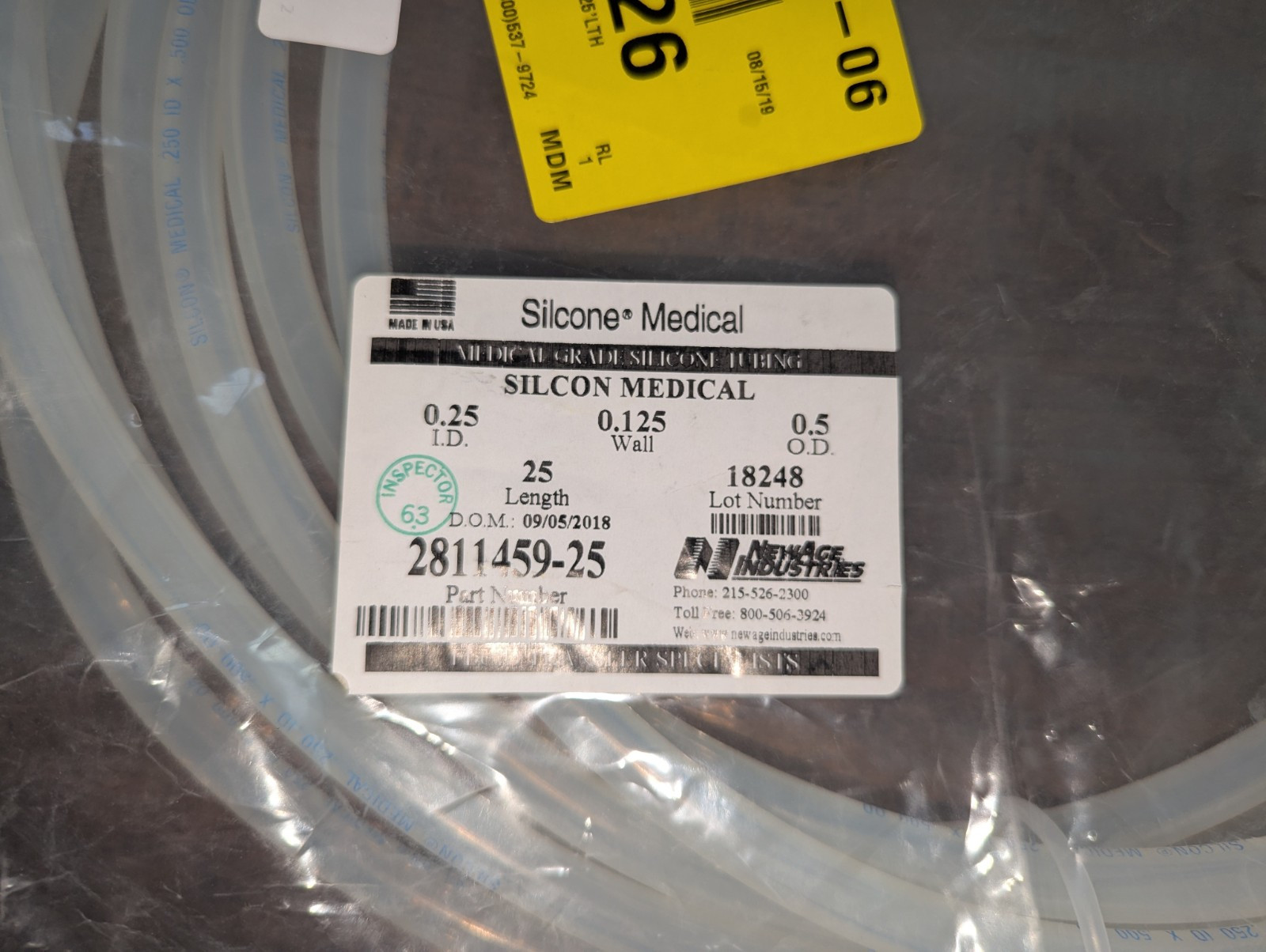 2811459-25 SILCON® by NewAge | Medical Grade Silicone Tubing | 1/4″ ID x 1/2″ OD