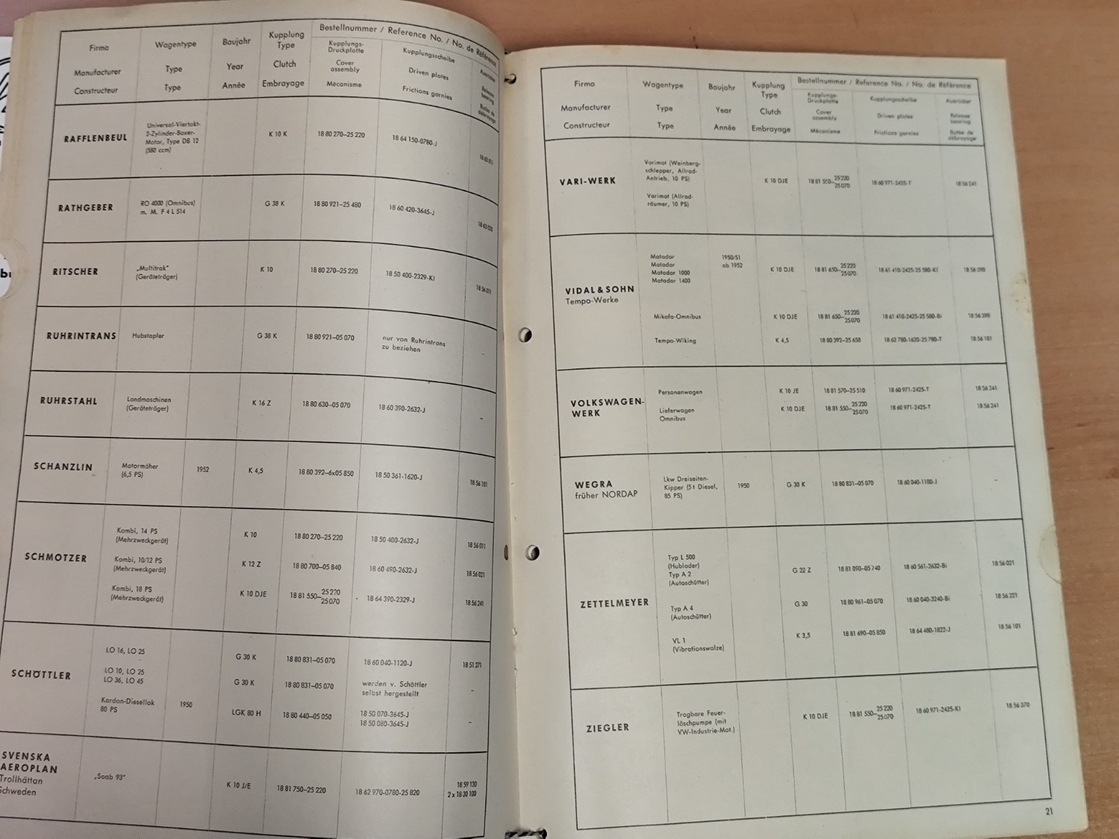 Fichtel & Sachs Hermann Schmidt catalogue FL 56 for example truck and bus commercial vehicle MK9