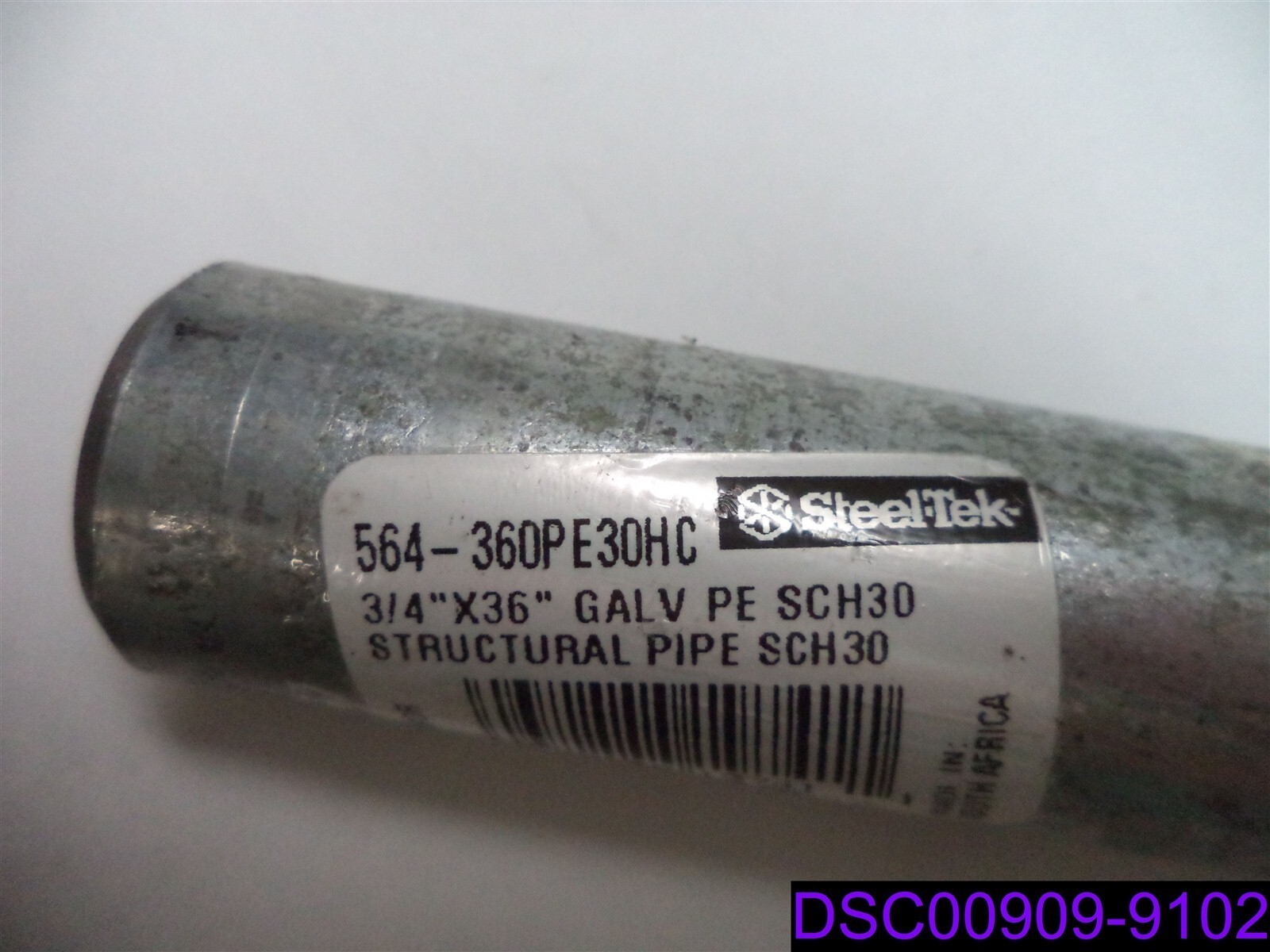 Qty= 30: Steel Tek 3/4″ x 36″ Structural Galvanized Steel Pipe P/N 564-360PE30HC