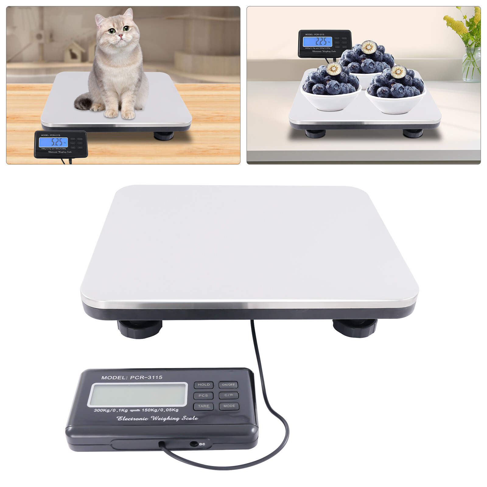 Portable Digital Heavy Duty Stainless steel Platform Scale KG/LB/OZ 300KG 150KG
