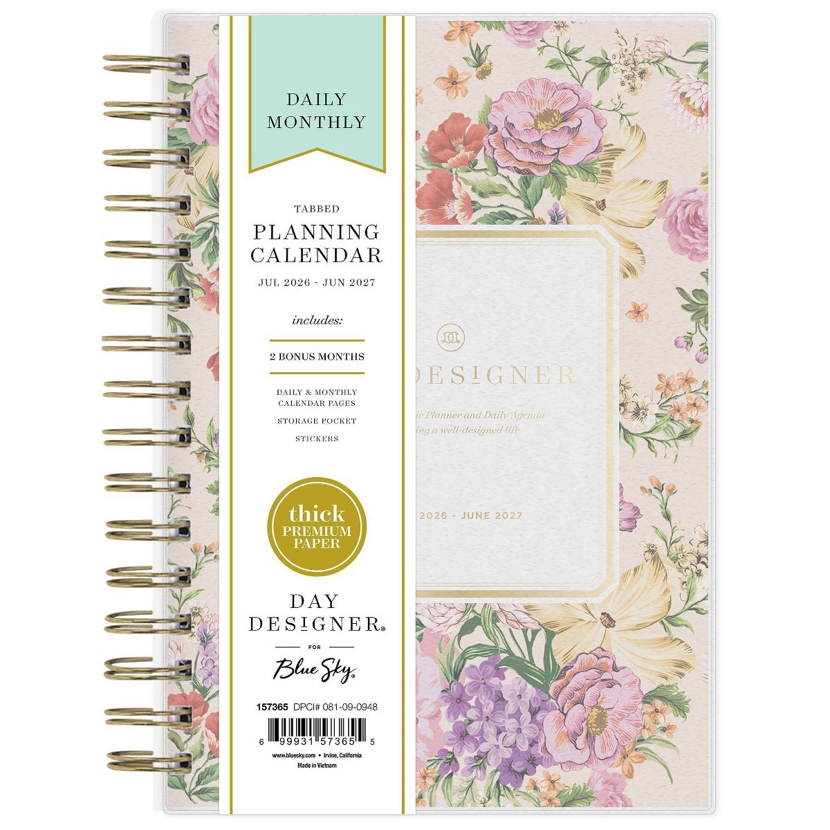 Day Designer 5″x8″ 2026-2027 Planner Fiona Blush Daily/Monthly Safety Wirebound