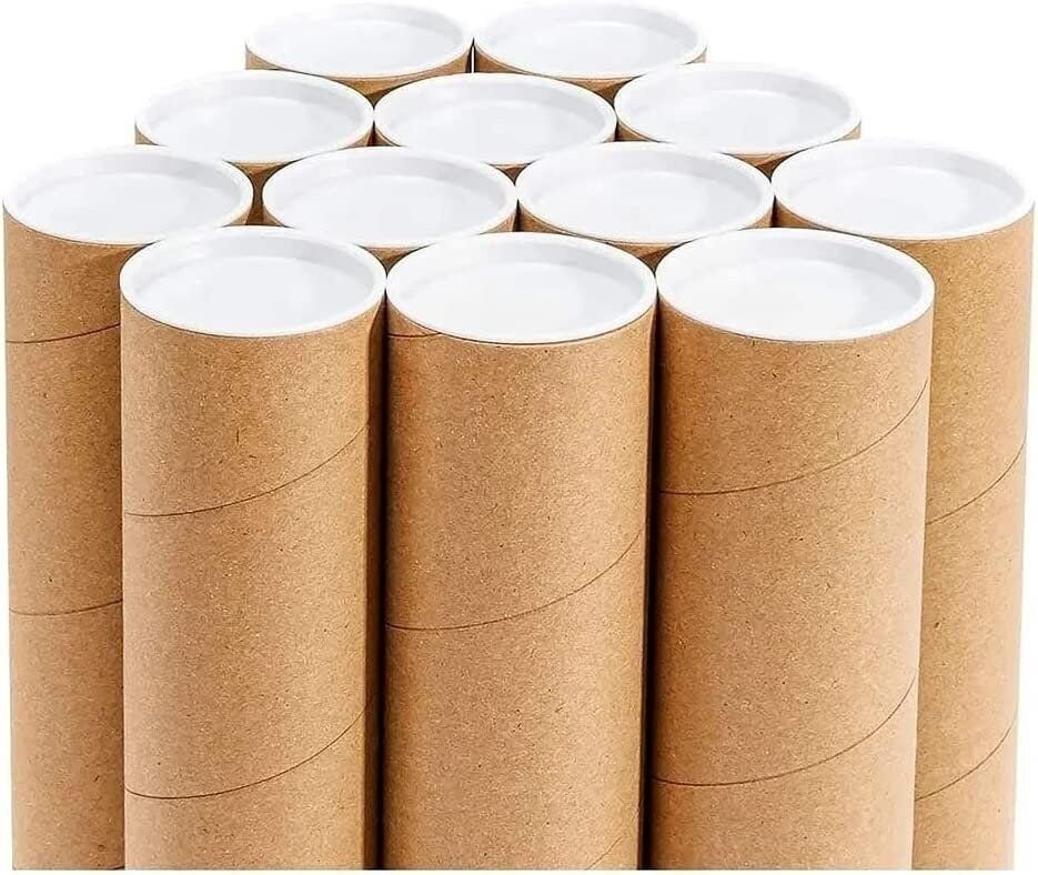 50 – 2″ x 15″ Round Cardboard Shipping Mailing Tube Tubes With End Caps