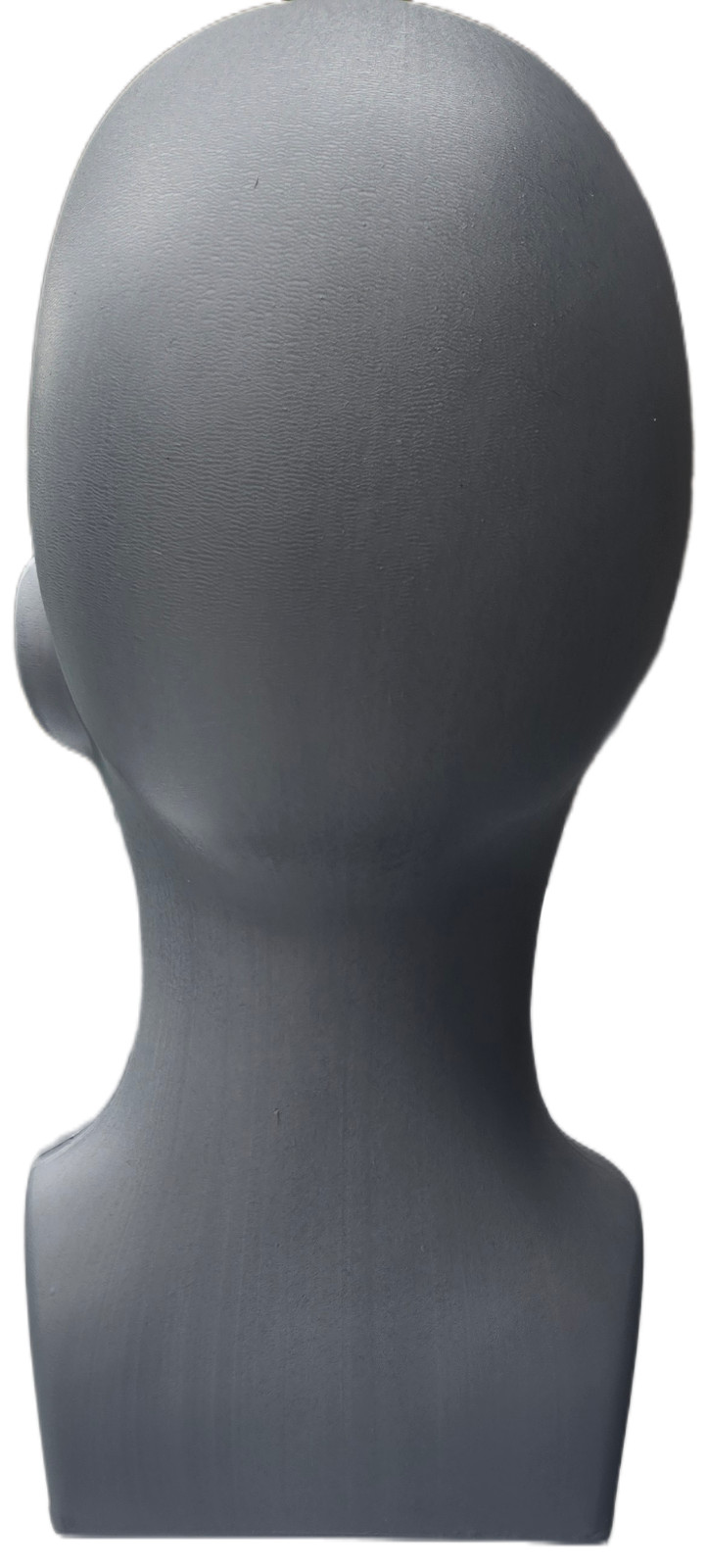 15″ Tall, Male Mannequin Head, Table Top Display, Durable PE Plastic, Grey