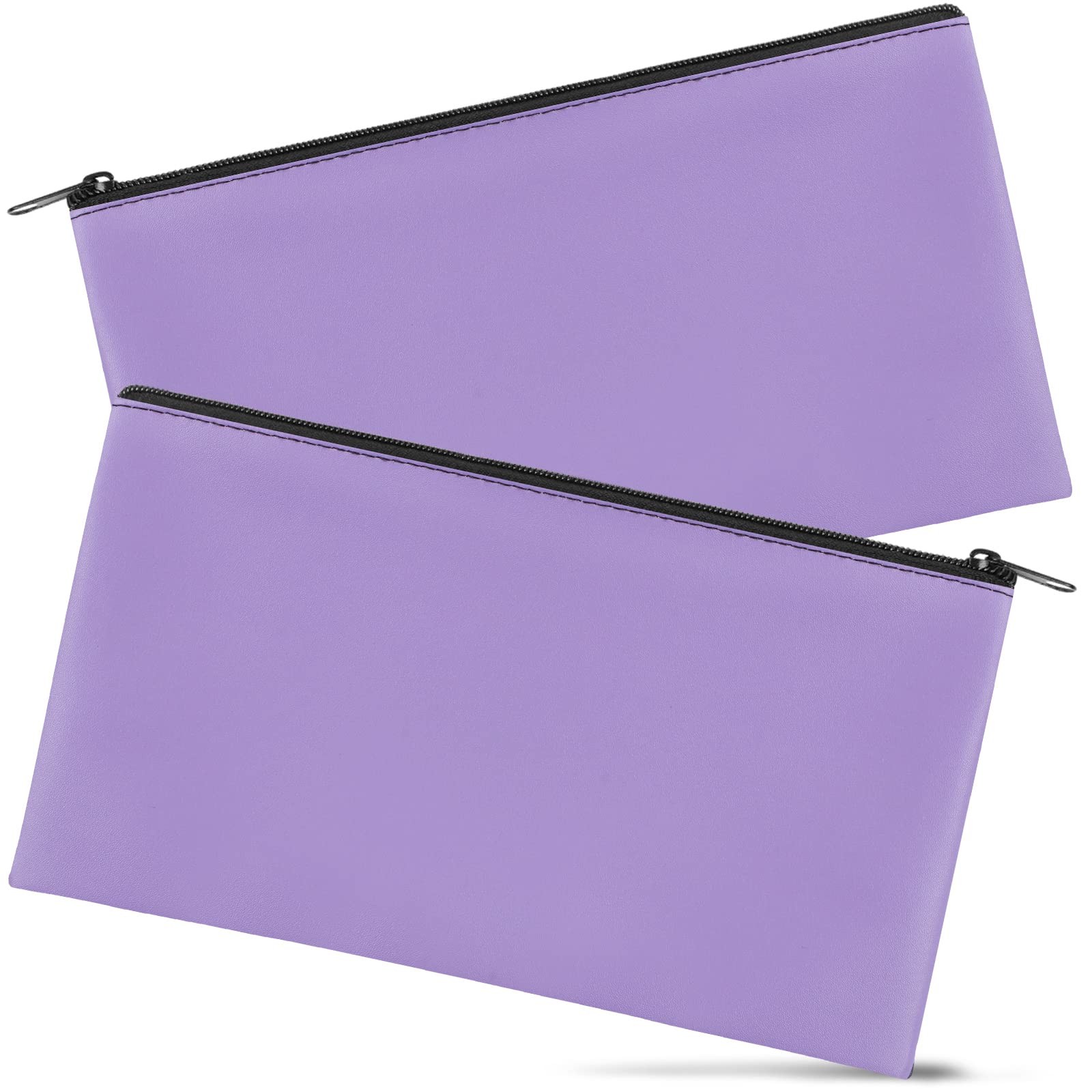 2 Pieces Money Bags with Zipper, 11×6.1 inch Pouch, 2 Pieces, Purple