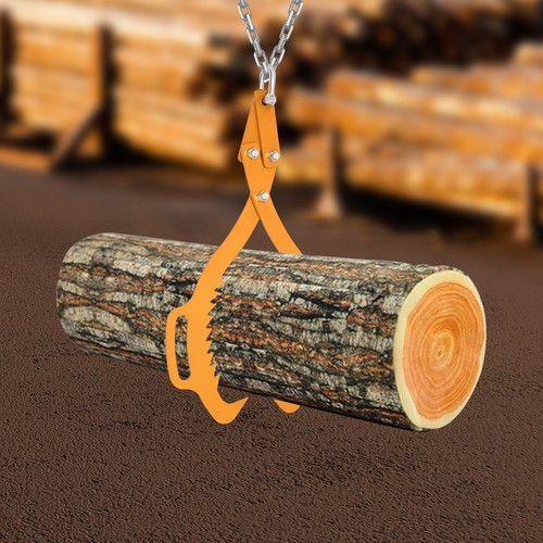 1000kg/2200Lbs 25″ Log Lifting Tongs Claw Hook Heavy Duty Grapple Timber Claw