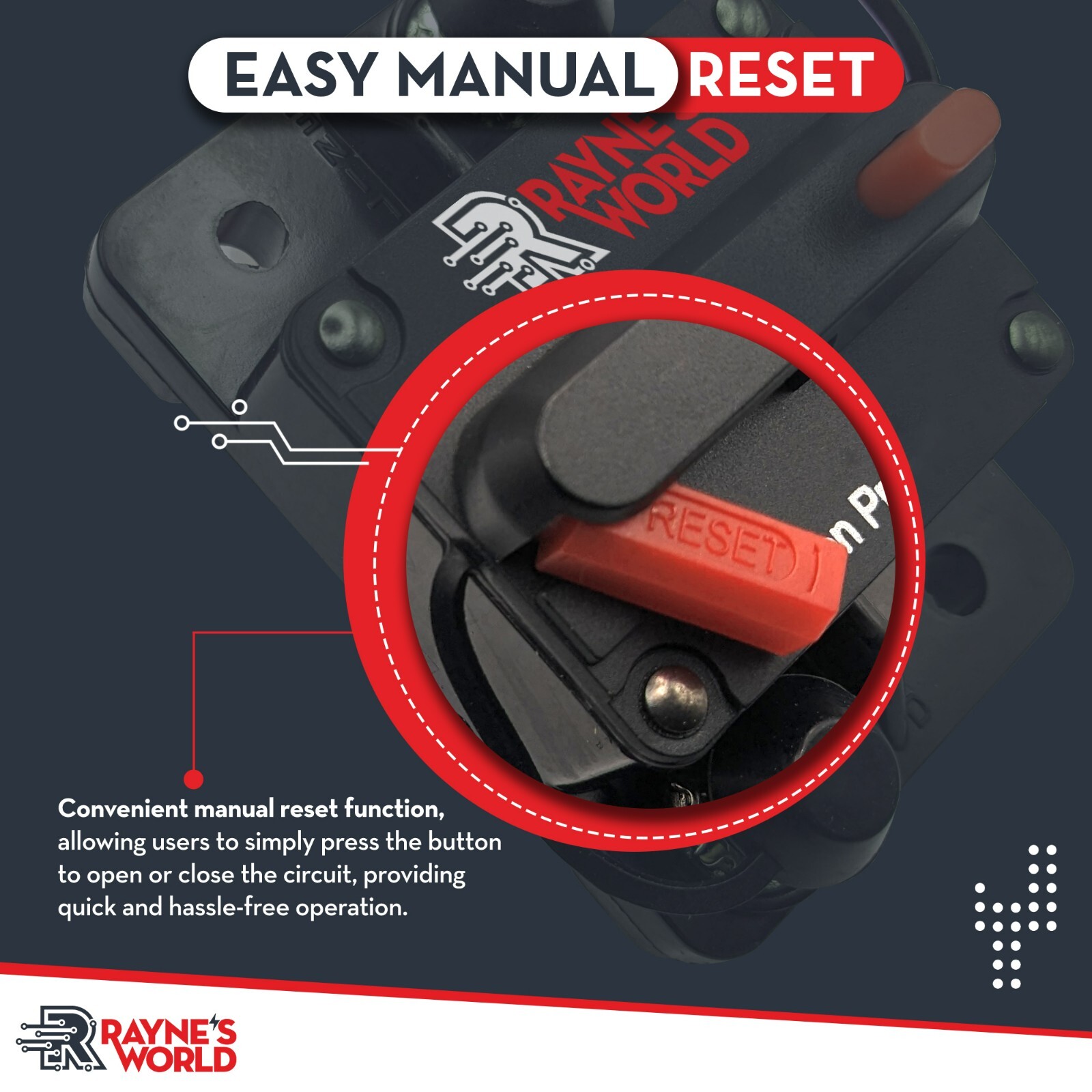 2 PACK 40 Amp Waterproof Circuit Breaker Auto/Marine/Solar 12-48VDC Manual Reset
