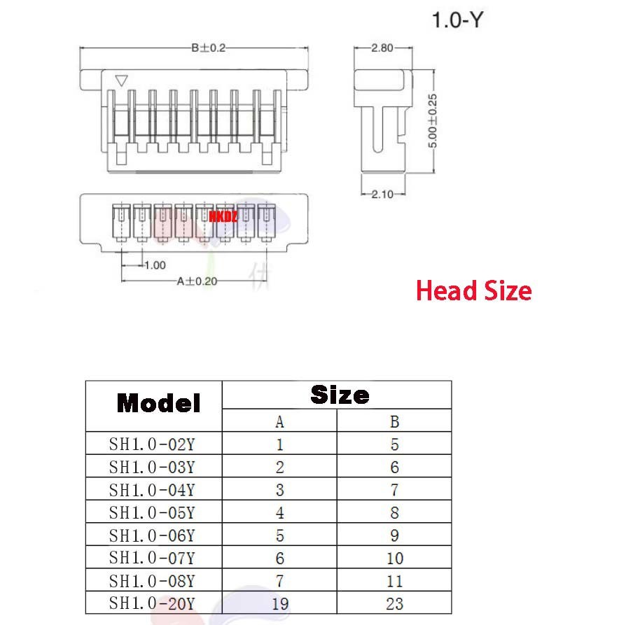 JST SH1.0mm SH1.25mm ZH1.5mm 2-10Pin Micro Connector PCB Socket Plug Wire Cable