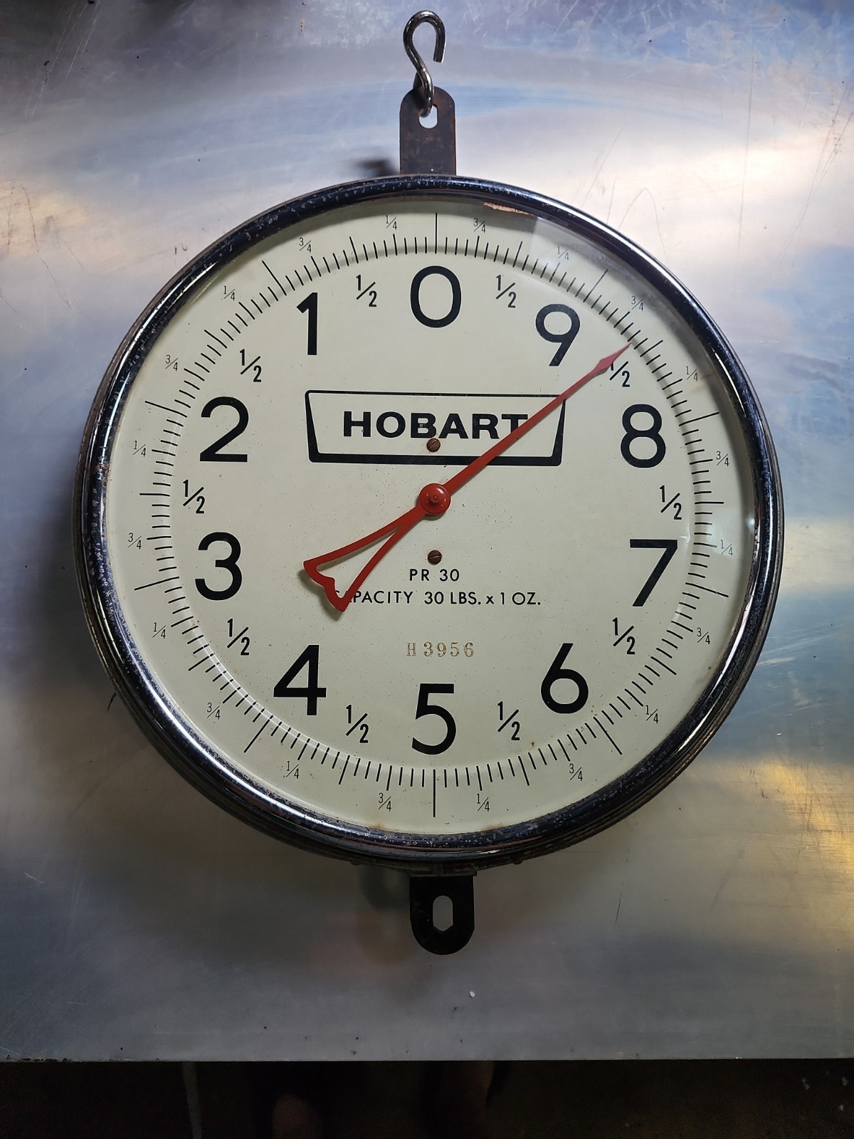 Hobart PR30 Hanging Dial Scale Two Faced Produce scale 30Lb x 1 oz Rustic