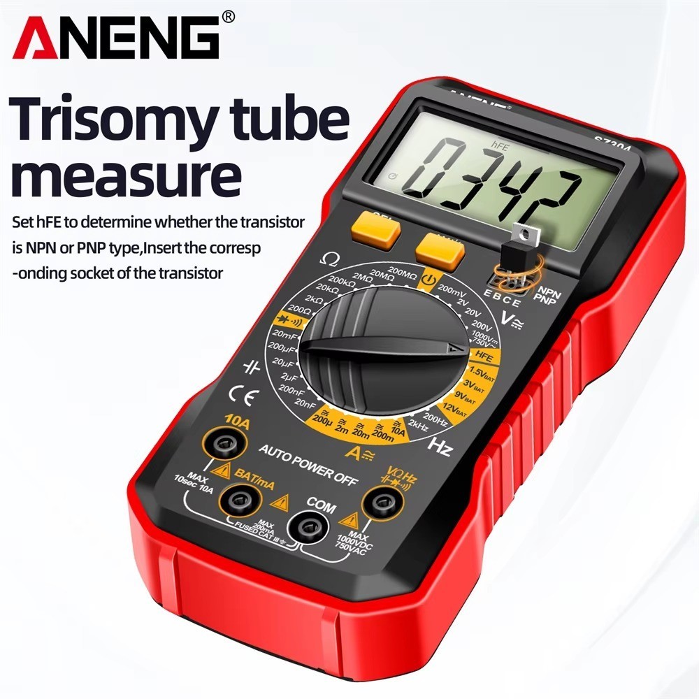 Digital Multimeter AC DC Voltmeter Ammeter Ohmmeter Volt Tester Meter With BATTs
