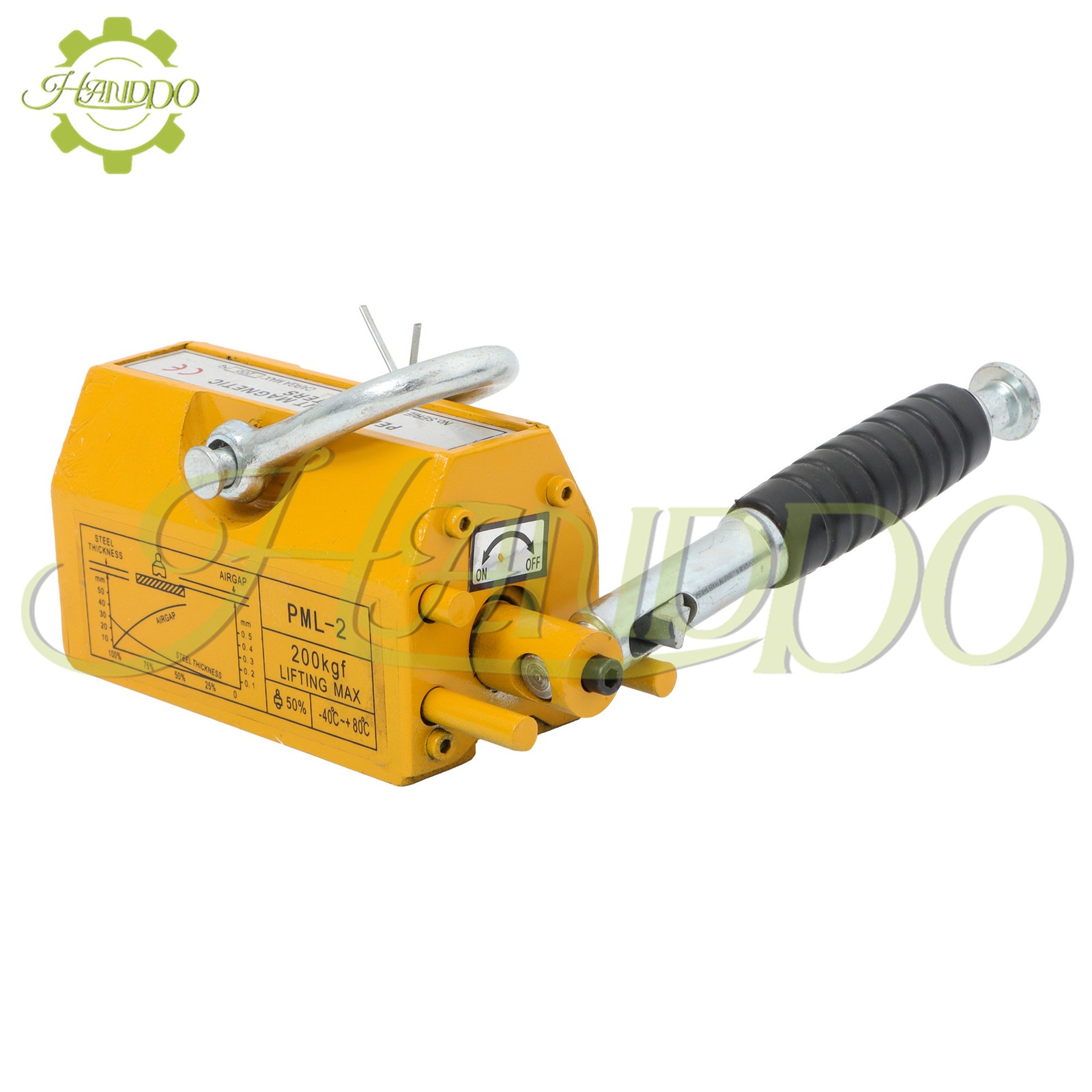 Permanent Magnetic Lifter Lifting Magnet 440 lbs/200 kg 2.5 Safety Factor Yellow