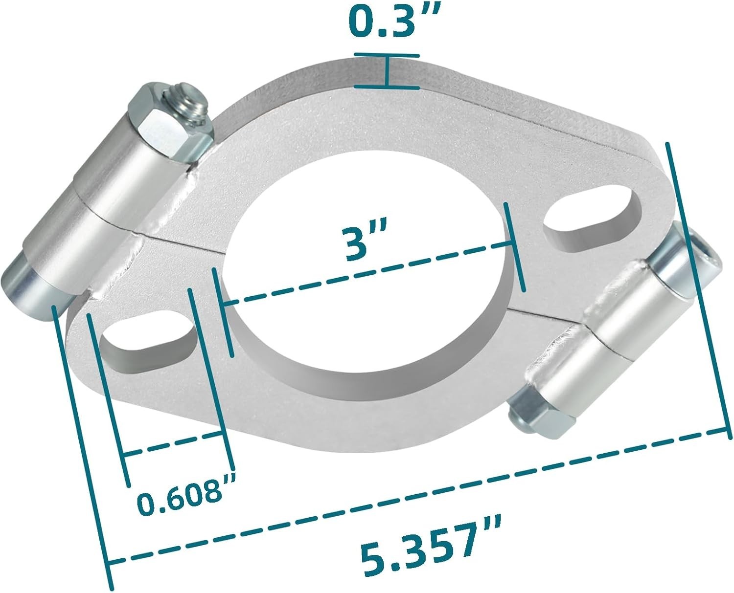 3 Inch Exhaust Flange Repair Kit, 2PCS Split Flanges with 2 Bolts.