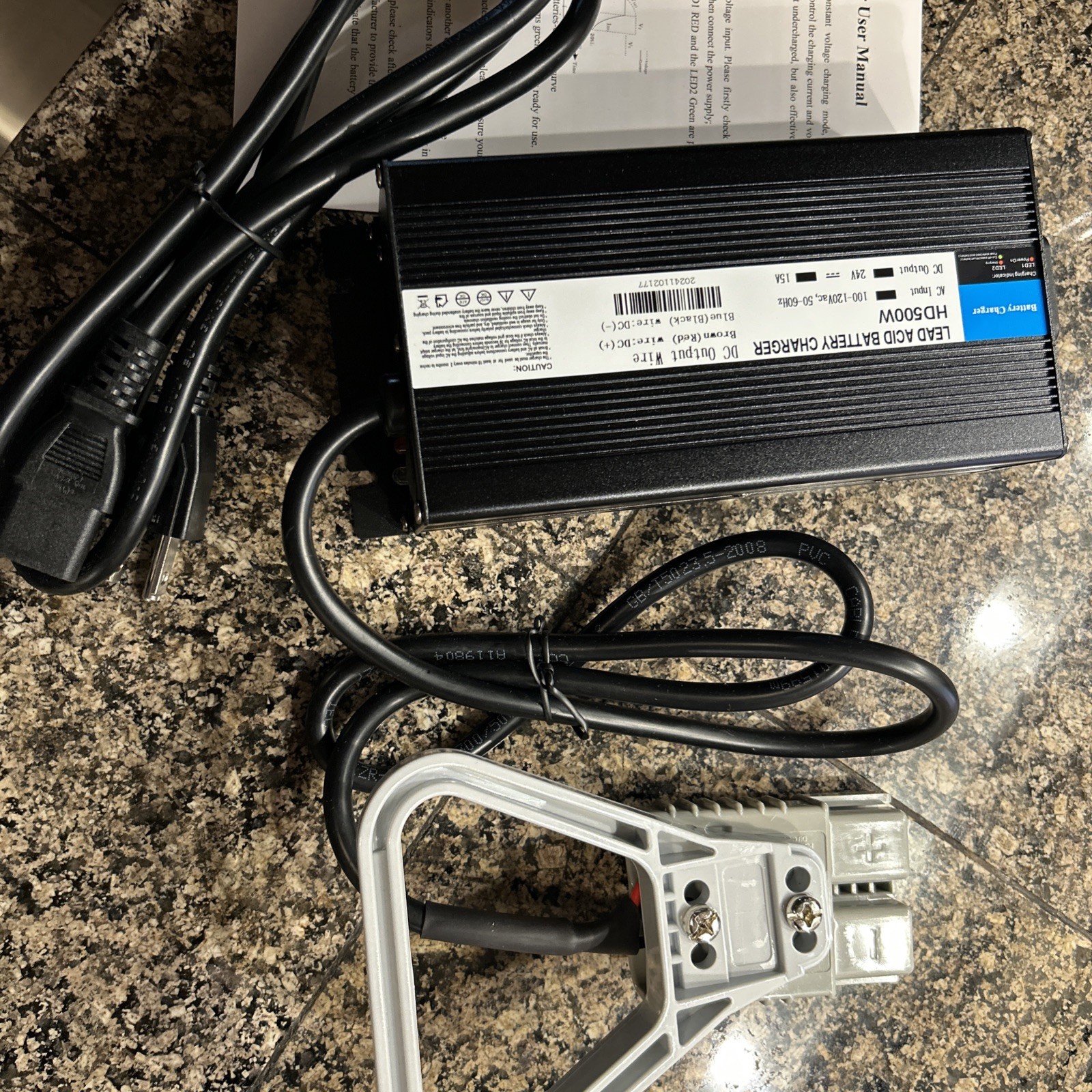 Floor Scrubber Pallet Jack Battery Charger w/ 175A Rating SB175 Connector 24Volt