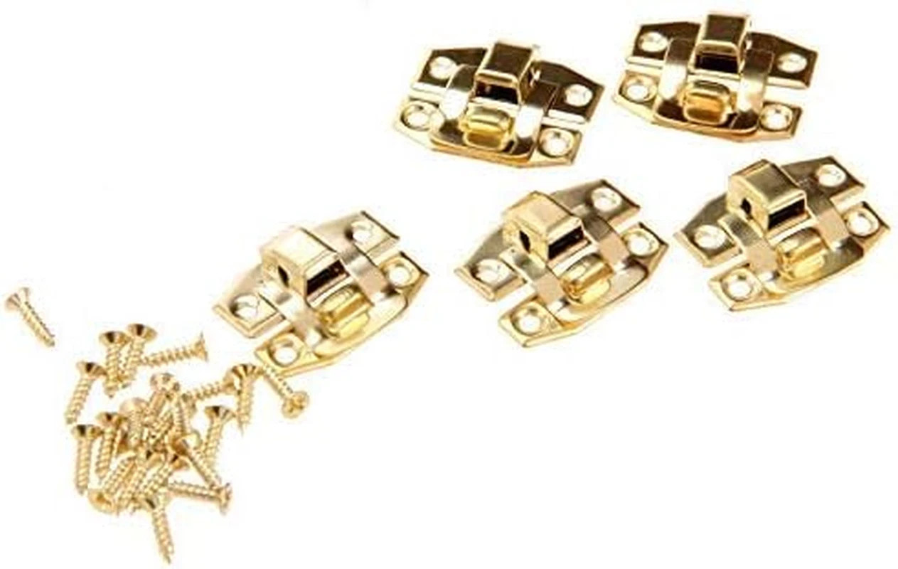 10Pcs Antique Brass Decorative Hasp Latch with Screws for Wooden Box Jewelry …