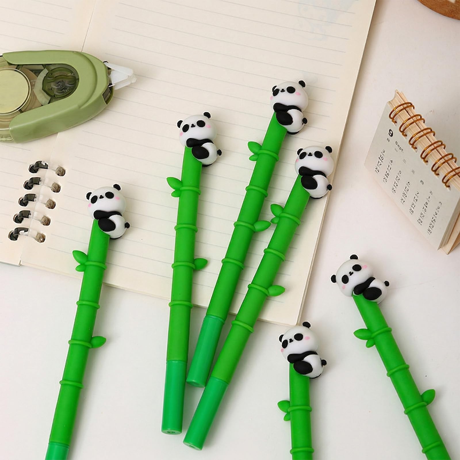 Baowindy 12 PCS Panda Pens, Adorable Cartoon 1 Count (Pack of 12), Green