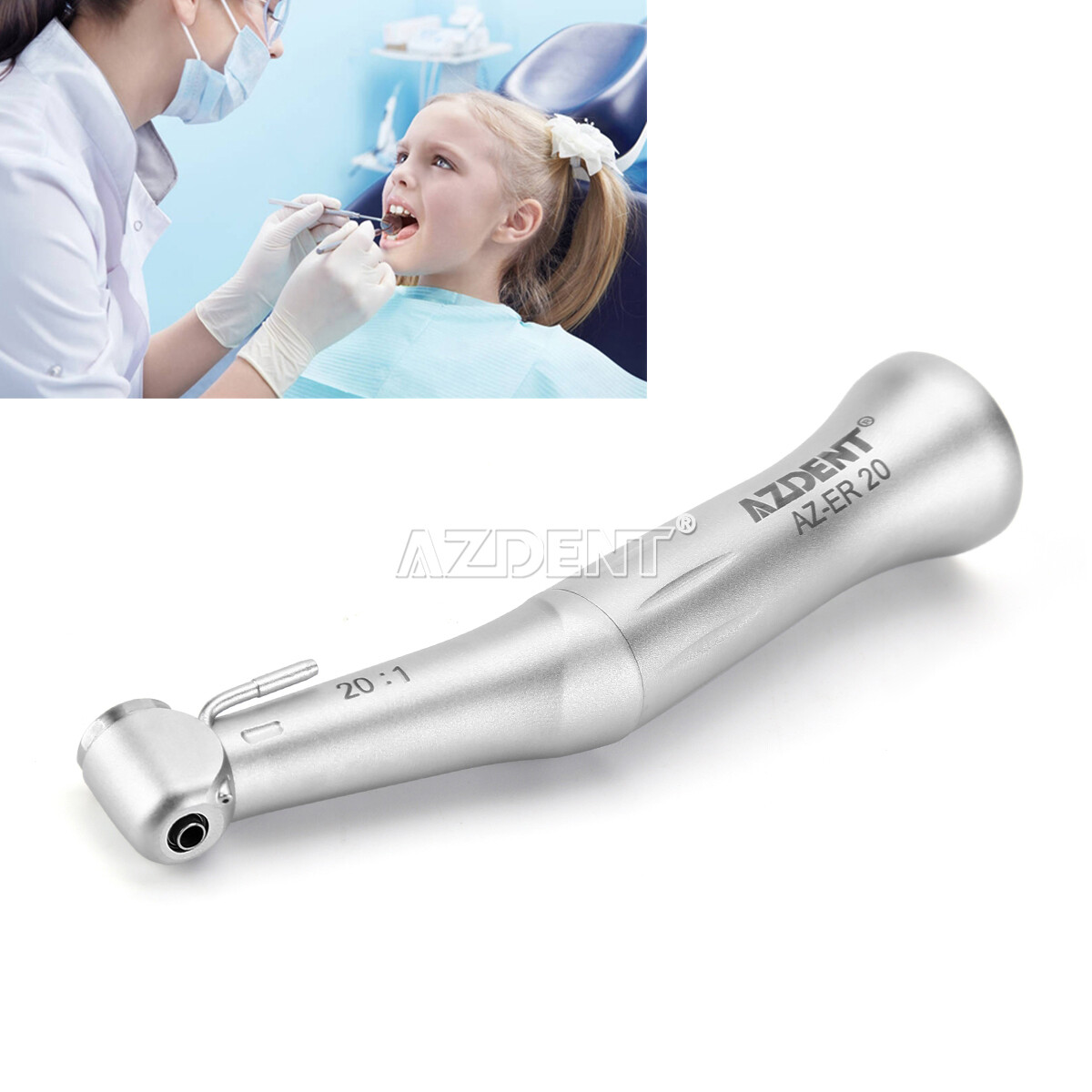 Dental 20:1 Reduction Implant Contra Angle E-Type Handpiece Fit For NSK Motor