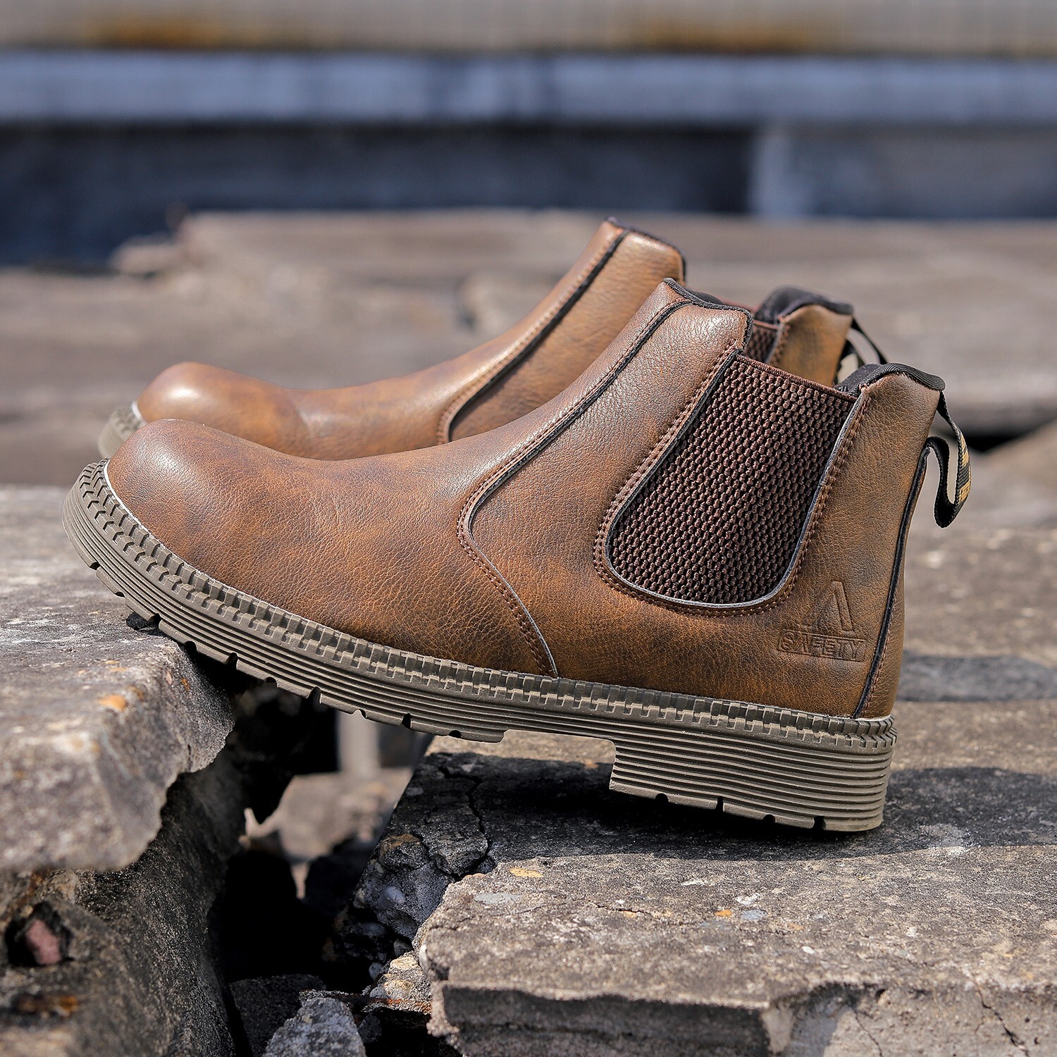 Men Work Safety Shoes Steel Toe Puncture-Proof Protective Shoes Anti-smash