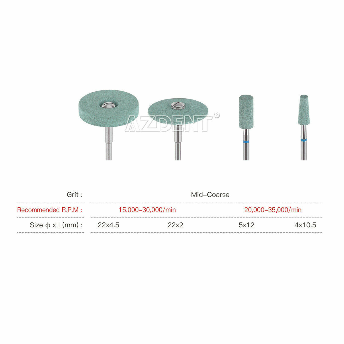 Dental Ceramic Diamond Polish Grinder Zirconia Porcelain Polisher Rubber Burs HP
