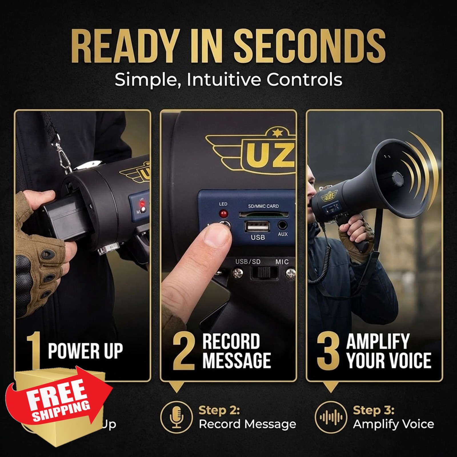 Uzi Megaphone 50W Round-2