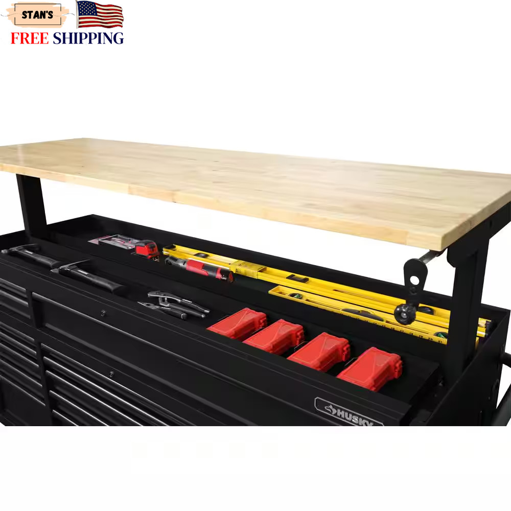 72 In W X 24 In. D Heavy Duty 18-Drawer Mobile Workbench Cabinet with Adjust….
