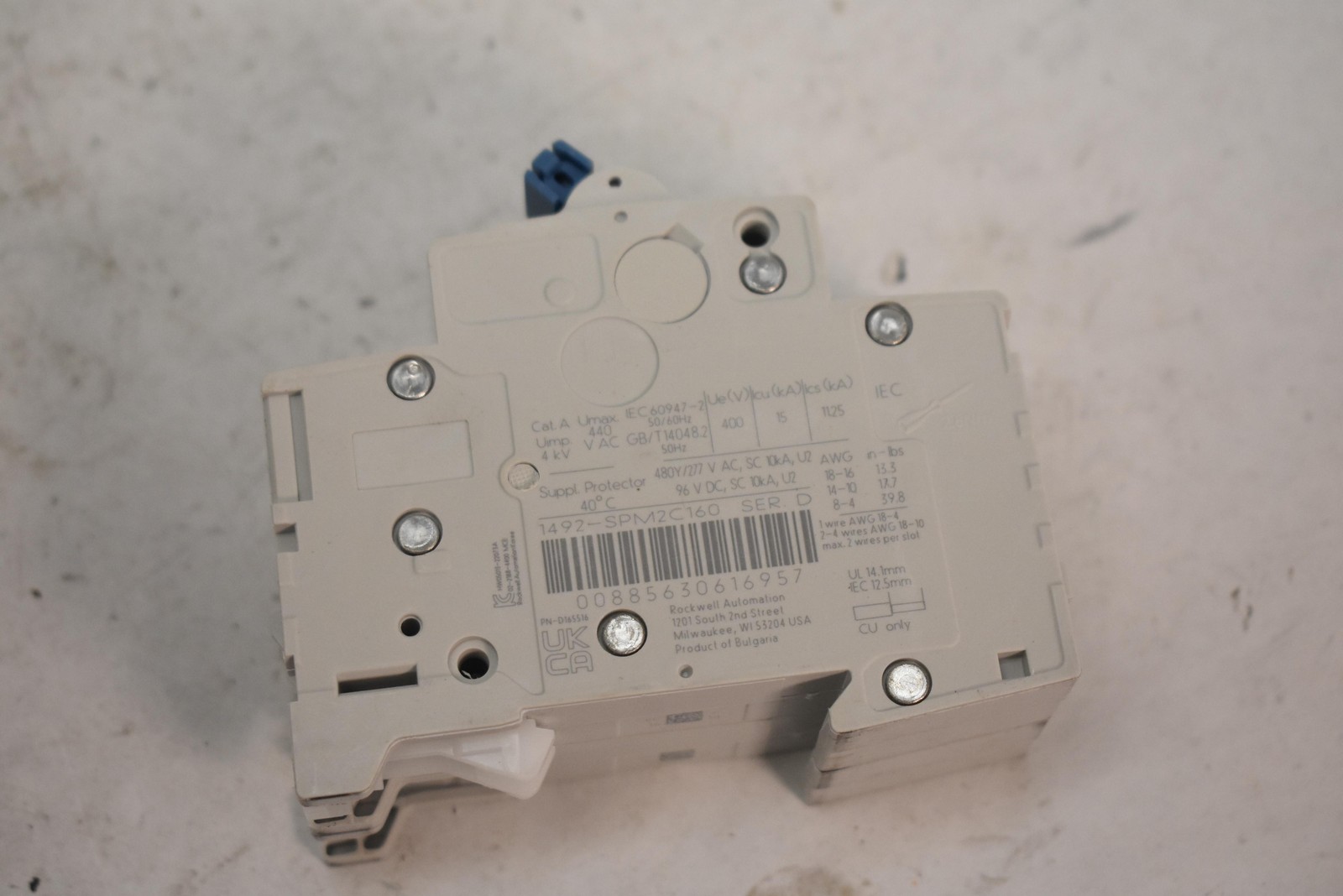 Allen-Bradley 1492-SPM2C160 SER D Supplementary Protector 2P 16A White Bulgaria