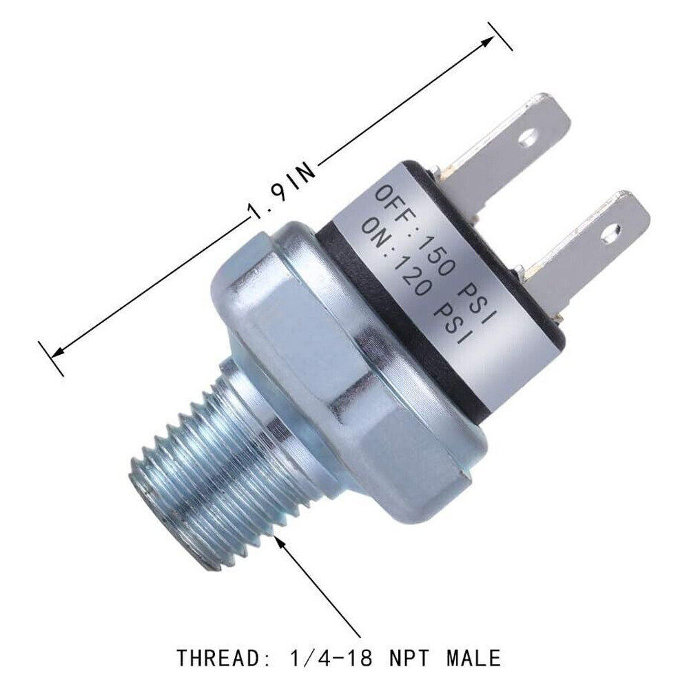 2Pcs Pressure Switch 120-150 PSI Air Compressor Pressure Switch 1/4″-18 NPT Air