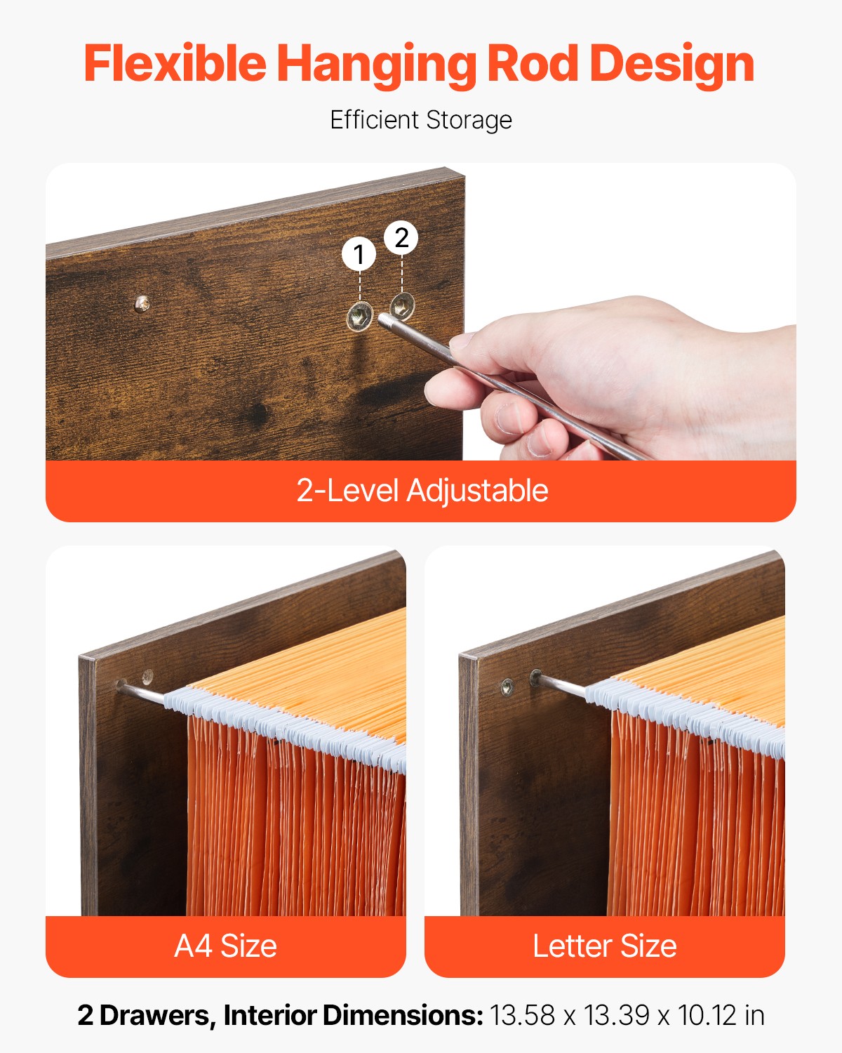 2/3/4 Drawer File Cabinet Vertical Filing Cabinet with Lock for Home Office