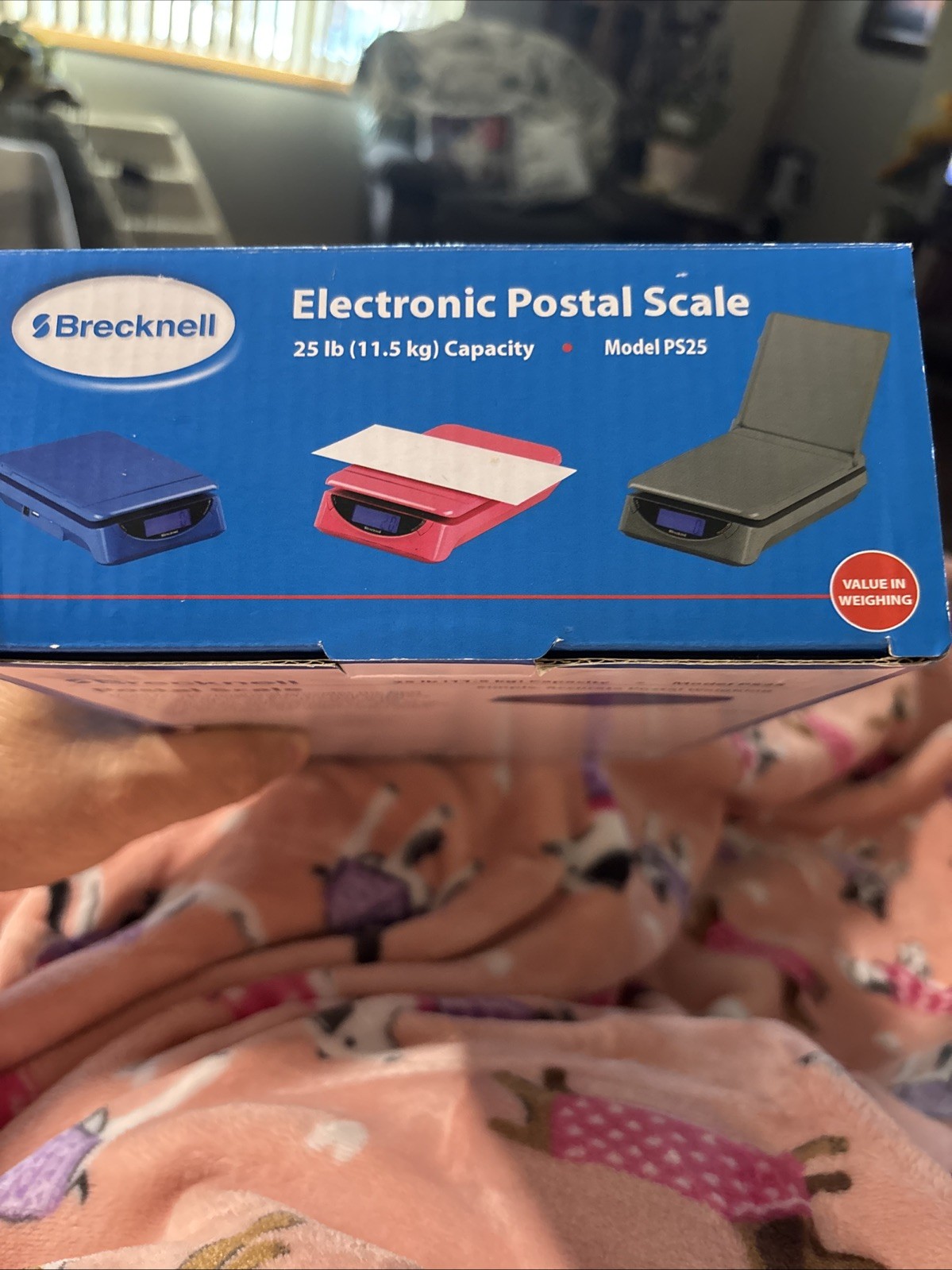 BRECKNELL PS25 Electronic Portable Postal Parcel Scale 25 lb x 0.2 oz, BLUE