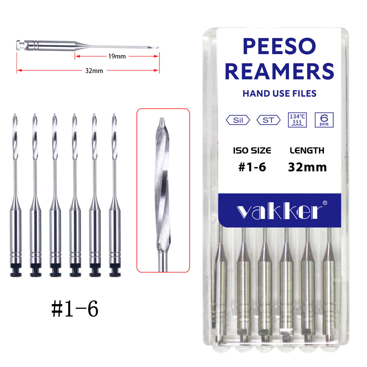 Dental Gates Glidden Drills Peeso Reamers Stainless Steel Endo Files 28/32mm