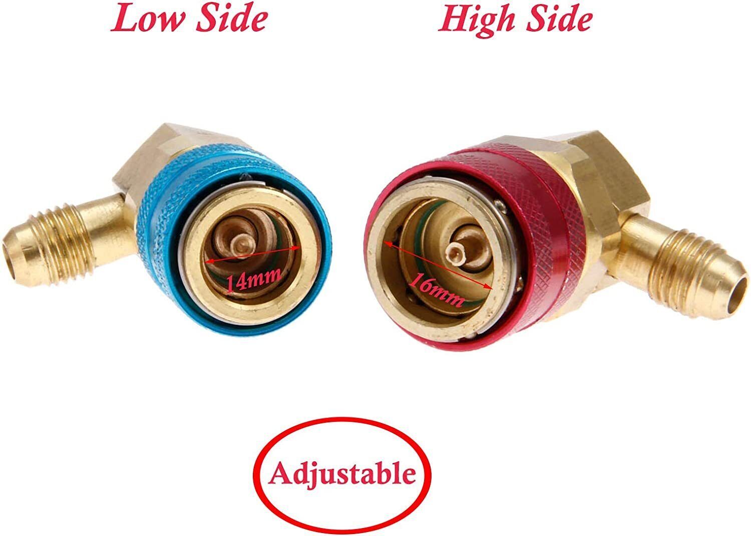 2 Car Air Conditioner Quick Connector AC Manifold Gauge High/Low Coupler Adapter