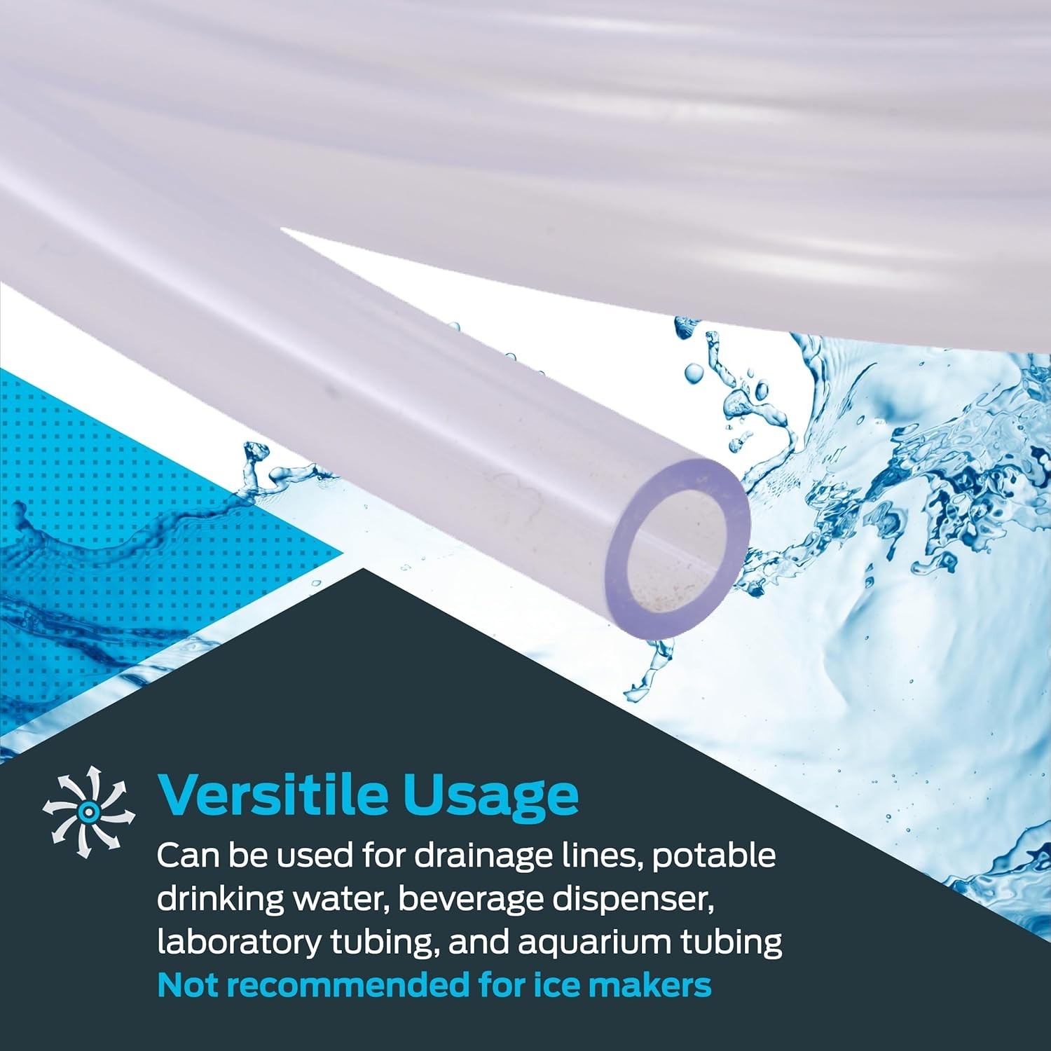 Flexible 10ft Clear PVC Tubing, 0.17 ID x 1/4 OD for Water & Chemical Transfer