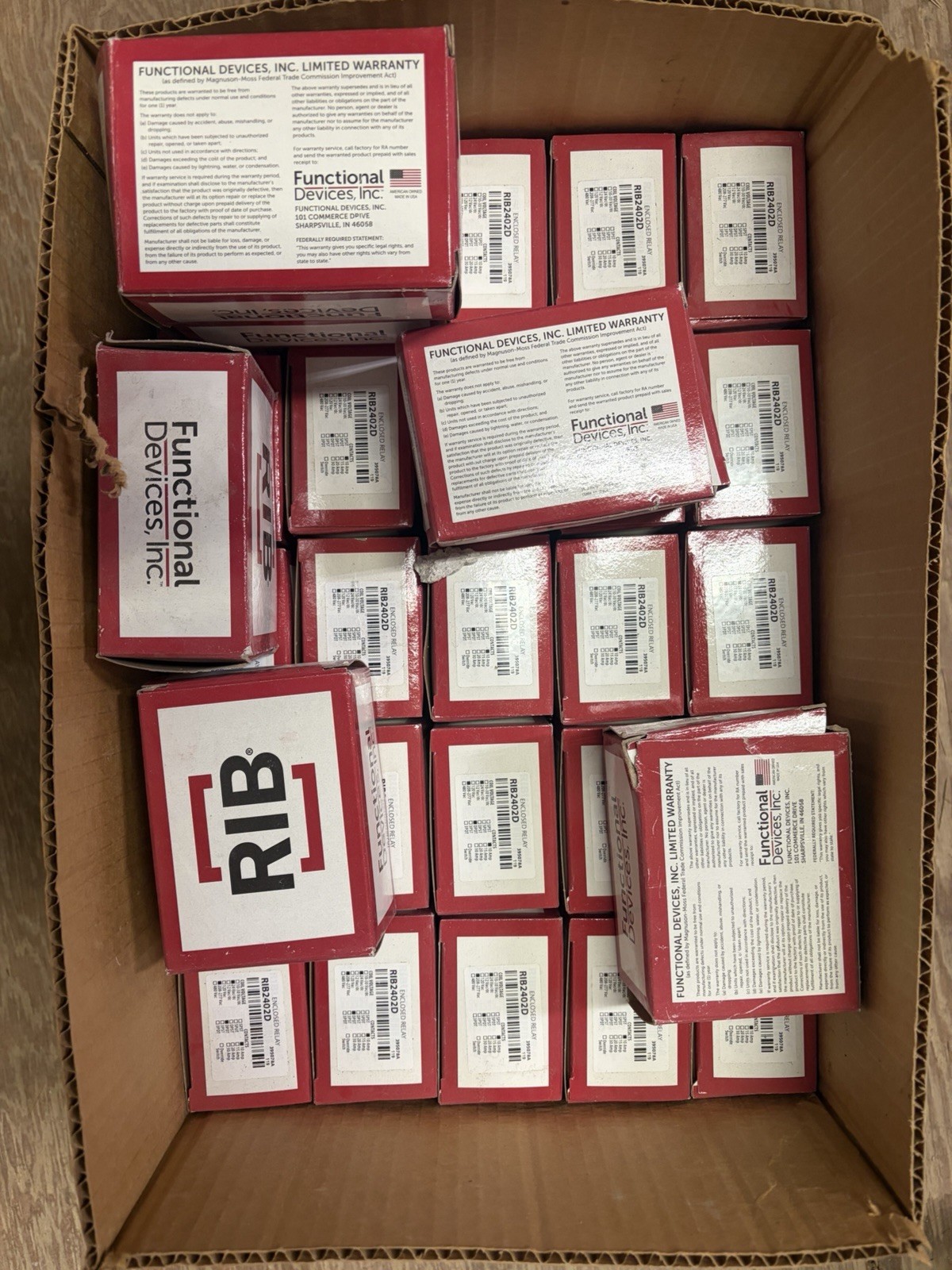 Relay RIB2402D Multi-Voltage Enclosed DPDT Override Devices Max 30A Min 10A
