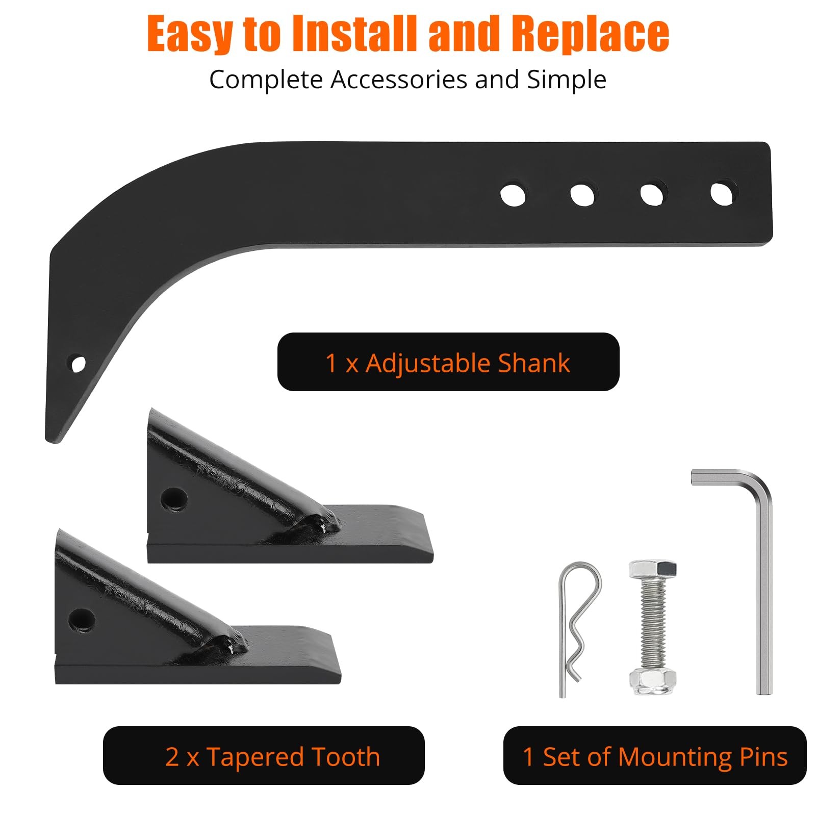 18” Box Blade Shank Steel Scarifier Shank Tooth 4 Holes for Landscaping Grading