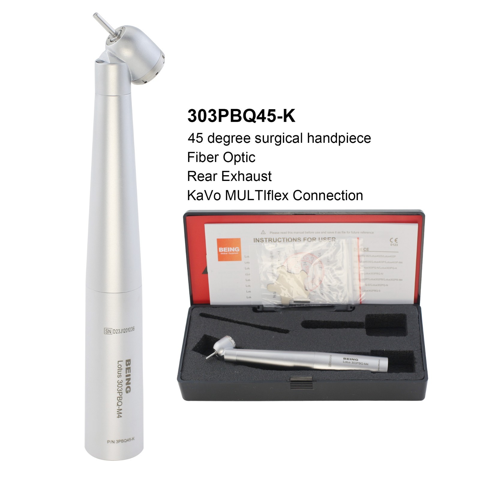 BEING Dental 45 Degree Handpiece Surgical Fiber Optic LED K MULTIflex NSK 303PBQ