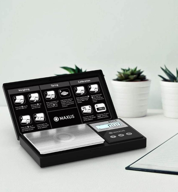 MAXUS Pocket Gram Scale 500g x 0.01g with Tray & Tare Function