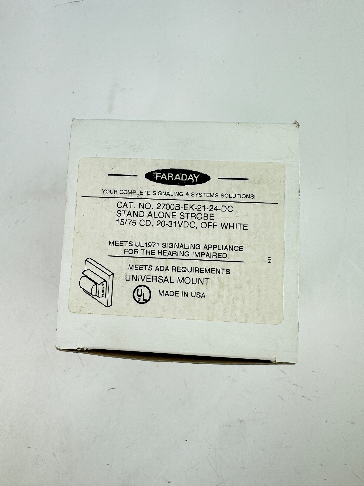 FARADAY 2700B-EK-21-24-DC STAND ALONE ALARM STROBE HEARING IMPAIRED