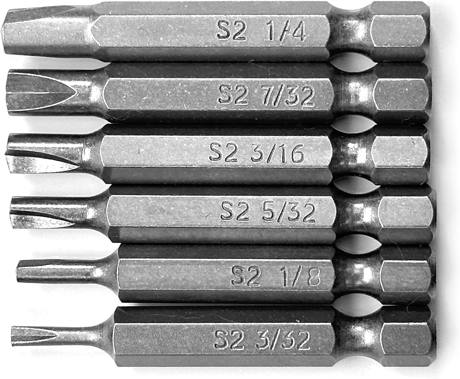 Type G Clutch Bits Set Fits Vintage American Cars, S2 Steel, 6 Sizes, 2 in Long,