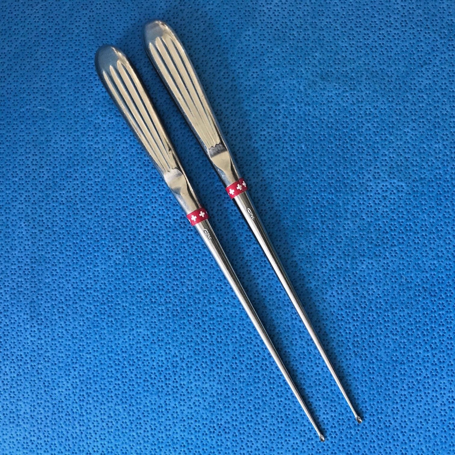 Lot of 2, Jarit Integra 240-120 Bruns Straight Oval Cup Curette, Size 3-0, O/R