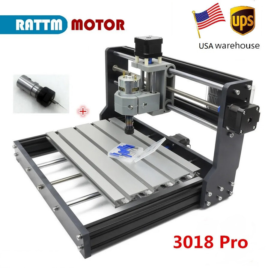 【USA】3 Axis 3018 Pro CNC Router Engraving Machine GRBL Control For Wood milling