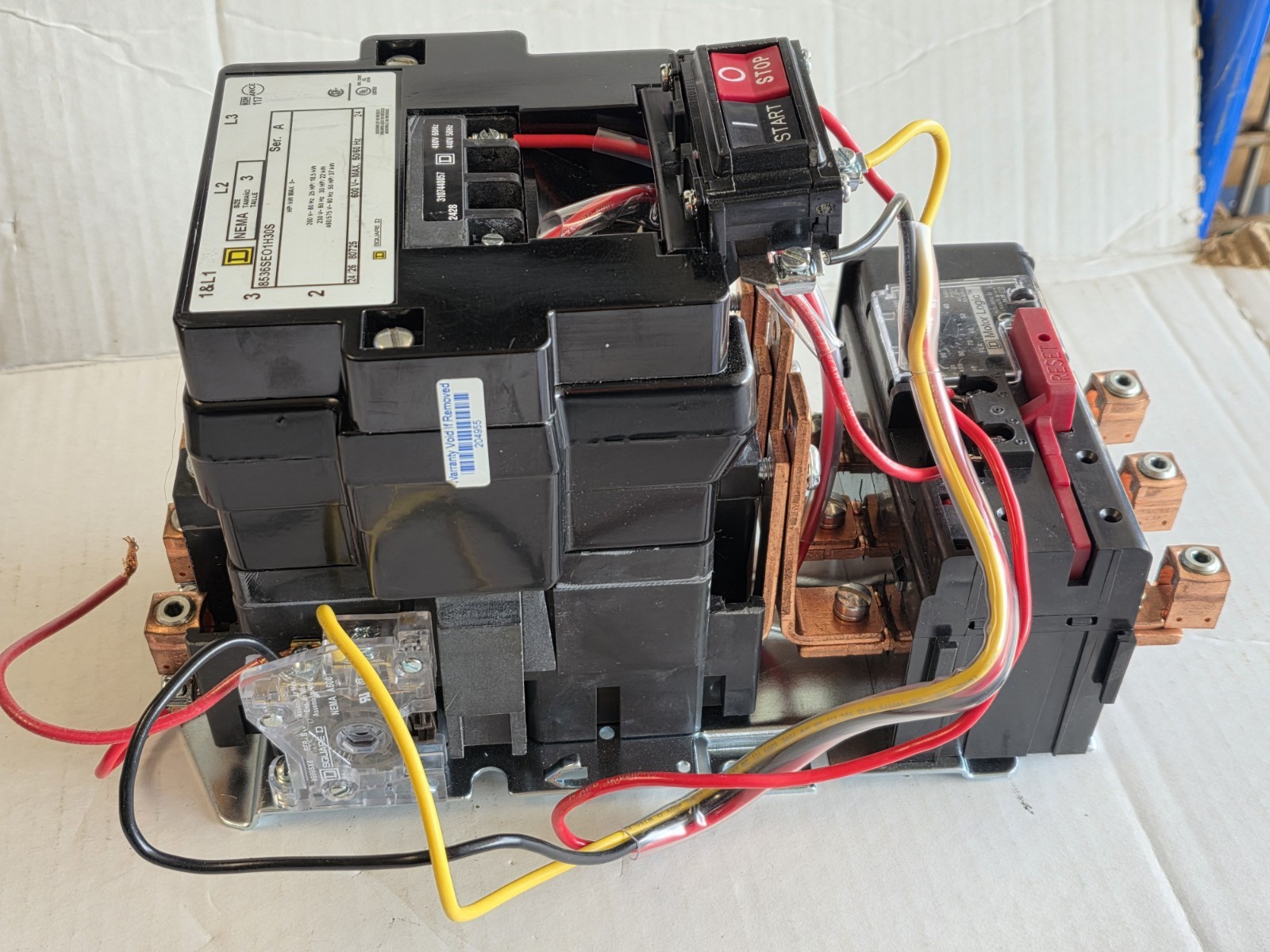 Square D NEMA Size 3 Starter 8536SEO1H30S 600V Max 120V Coil 9065ST320 30-90A OL