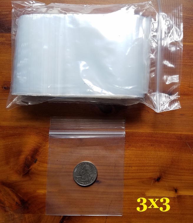 200 ZIP SEAL BAGS 3″ x 3″ CLEAR 2 MIL PLASTIC RECLOSABLE LOCK TOP MINI BAGGIES
