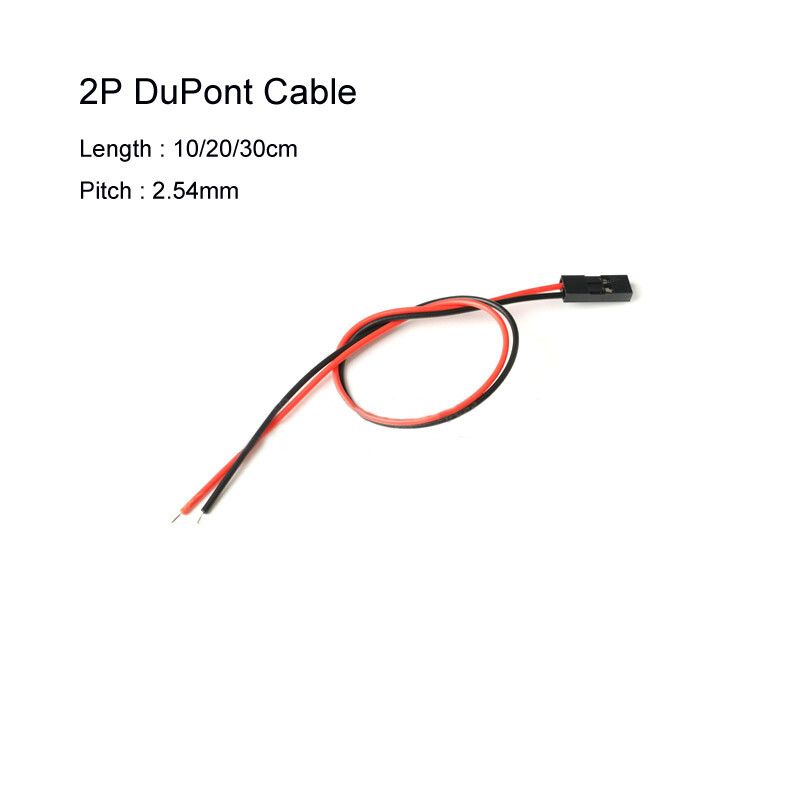 Pitch 2.54mm 2P DuPont Wire With Shell 10CM/20CM/30CM Length Cable Single Head