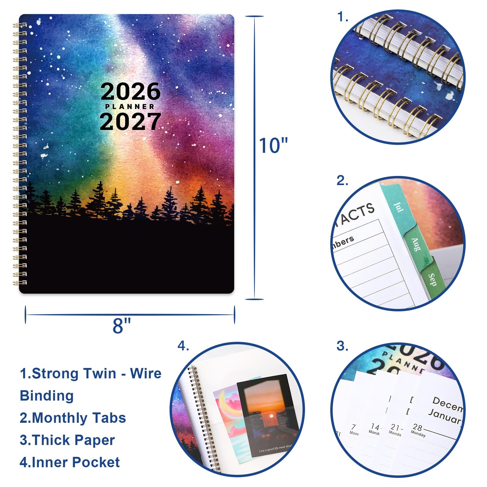 Planner 2026-2027 – Academic 136 pages, 8 X 10 inches, Colorful