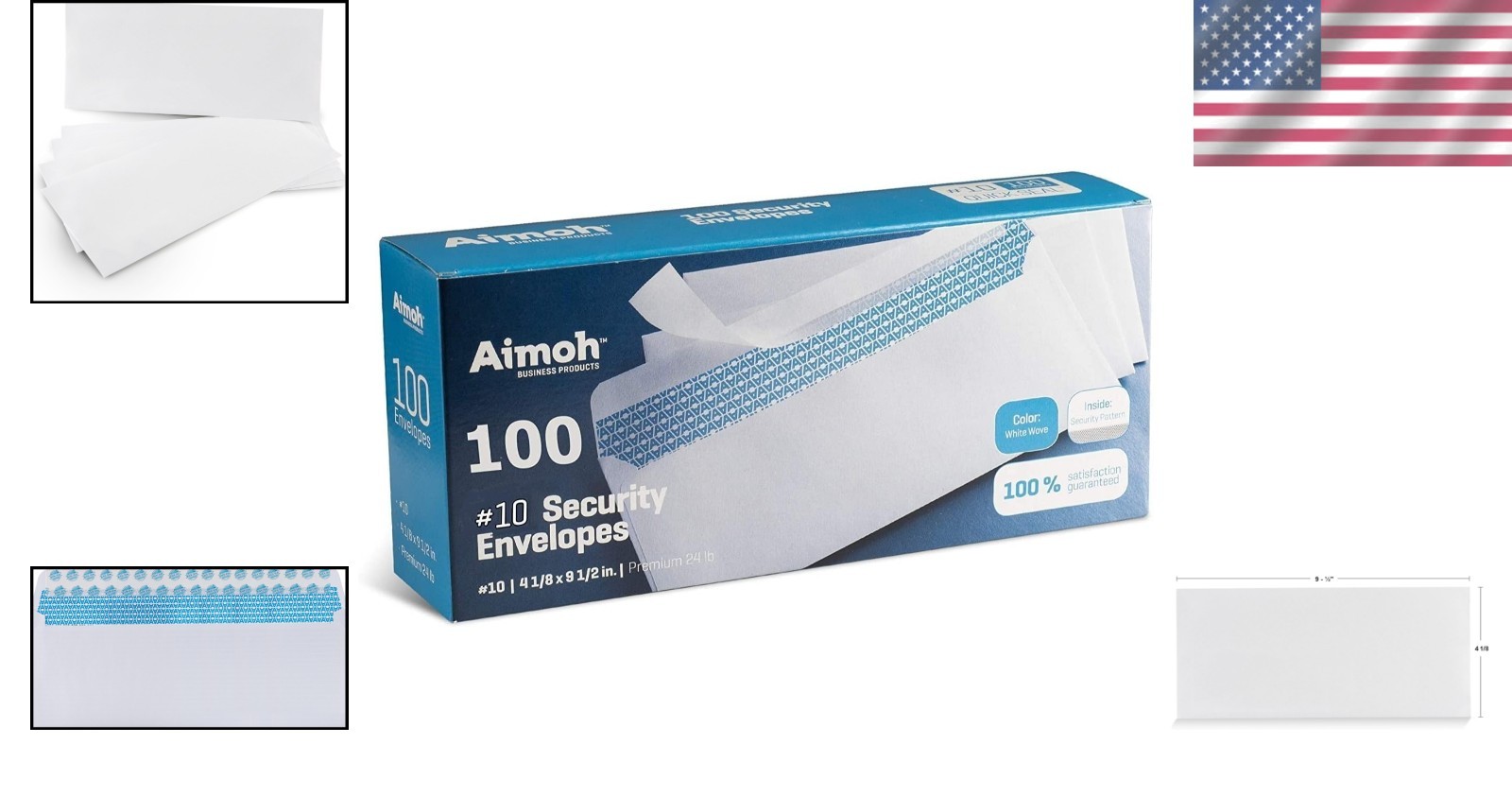 Ultra Secure 100 Pack Self-Seal Envelopes, 4⅛ x 9½ – Perfect for Everyday Use